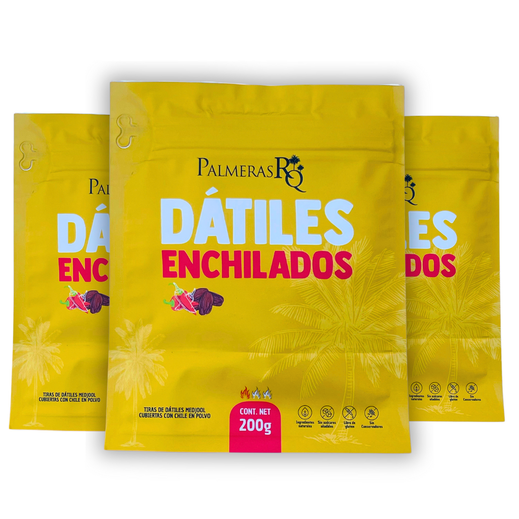 Dátil con chile (3 Pack) - Palmeras RQ - Dátiles Medjool enchilados Pack 3 x 200g | Sabor Único
